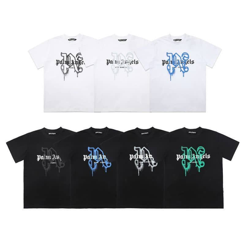 Palm Angels Monogram Spray City Designer T-shirt New York